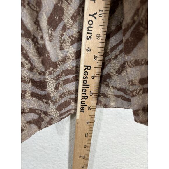 Chico's Moto Jacket Size L Brown Knit Animal Print 3/4 Sleeve Acrylic - Picture 7 of 12